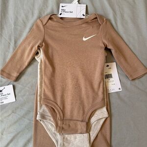 Nike 6M Baby 3 Piece Tan Bodysuit
